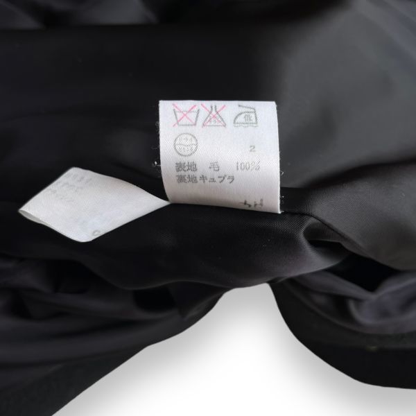 国内正規 Calvin Klein coats カルバンクライン 4釦 ロング丈 ウール チェスター コート キュプラ アウター ジャケット 9 ブラック 黒_画像6