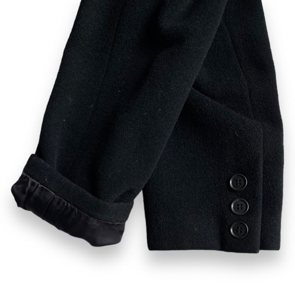 国内正規 Calvin Klein coats カルバンクライン 4釦 ロング丈 ウール チェスター コート キュプラ アウター ジャケット 9 ブラック 黒_画像9