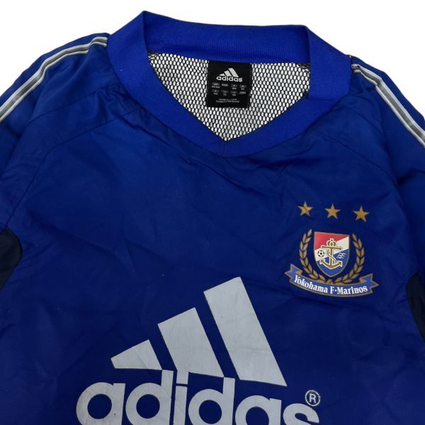 04年製 adidas アディダス Yokohama F. Marinos 横浜F マリノス Jリーグ Vネック ピステ プリント スポンサー ワッペン サッカー XO ブルー_画像2