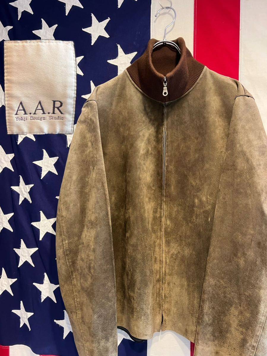 ★A.A.R Yohji Design Studio★90s★00s★山本耀司★ヨウジヤマモト★豚革★スエードブルゾン★ジャケット★Lサイズ★ヴィンテージ★_画像1