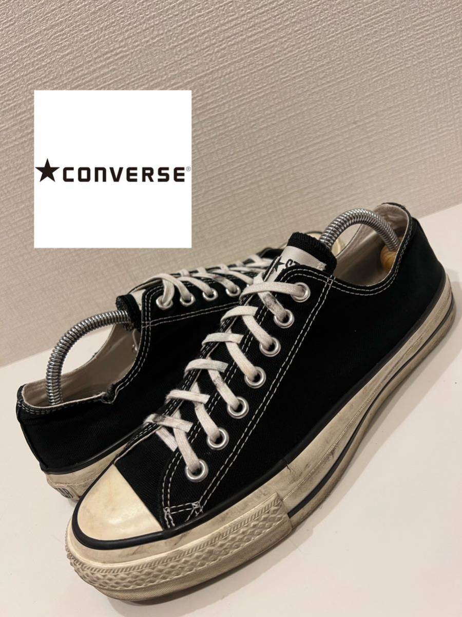 ★CONVERSE★コンバース★日本製★CANVAS ALL STAR J OX★キャンバスオールスター★ローカットスニーカー★ブラック★黒★US8 1/2★27.0cm_画像1