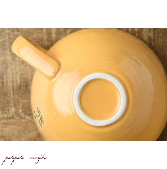 美濃焼 ホーロー風 スープカップ フェザー イエロー マグ マグカップ 磁器 北欧 パタミン カフェ 店舗什器_画像4