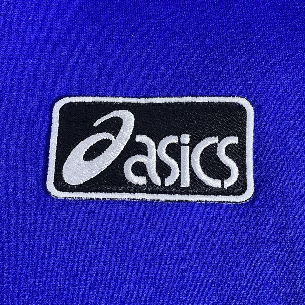 [ прекрасный товар ] сделано в Японии Asics 80s 90s Vintage спортивная куртка Zip выше джерси O размер синий asics Logo вышивка спорт одежда 