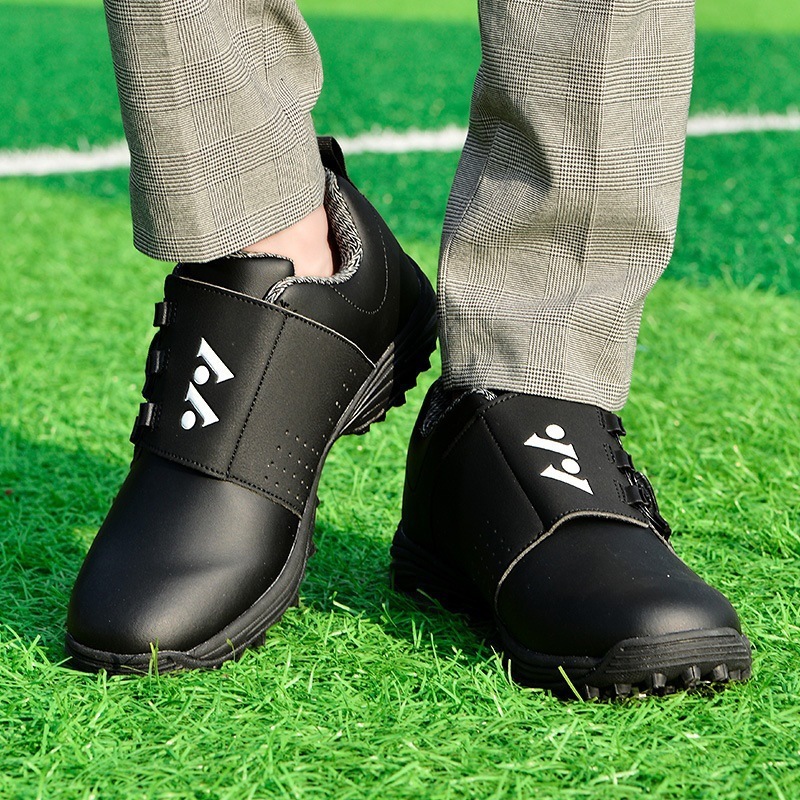 正規品 ゴルフシューズ メンズ 運動靴 ウォーキングシューズ 超軽量 履きやすい アウトドア ダイヤル式 防水防滑 耐磨 絶賛 黒 24.5~27.5cm_画像1