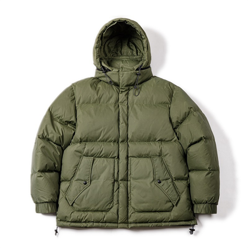 ヴィンテージ仕様 冬　防寒　フード付き取り外し可　暖かい 上品 メンズダウンジャケット レトロ ダウンコート 厚手 Ｓ～ＸＸＬ 緑