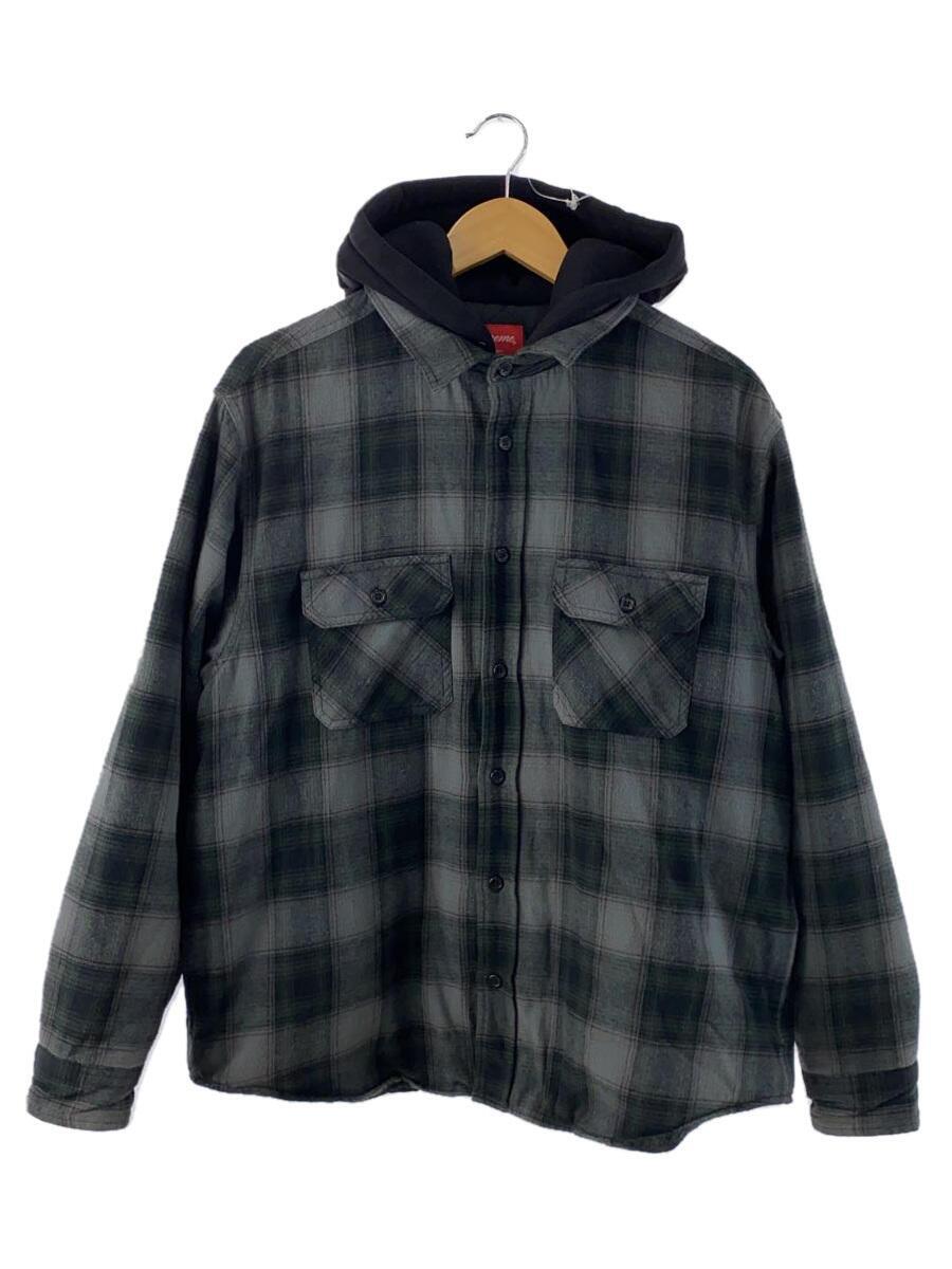 経典 Supreme◆21AW/Hooded Flannel Zip/ジップパーカー/M/グレー Mサイズ