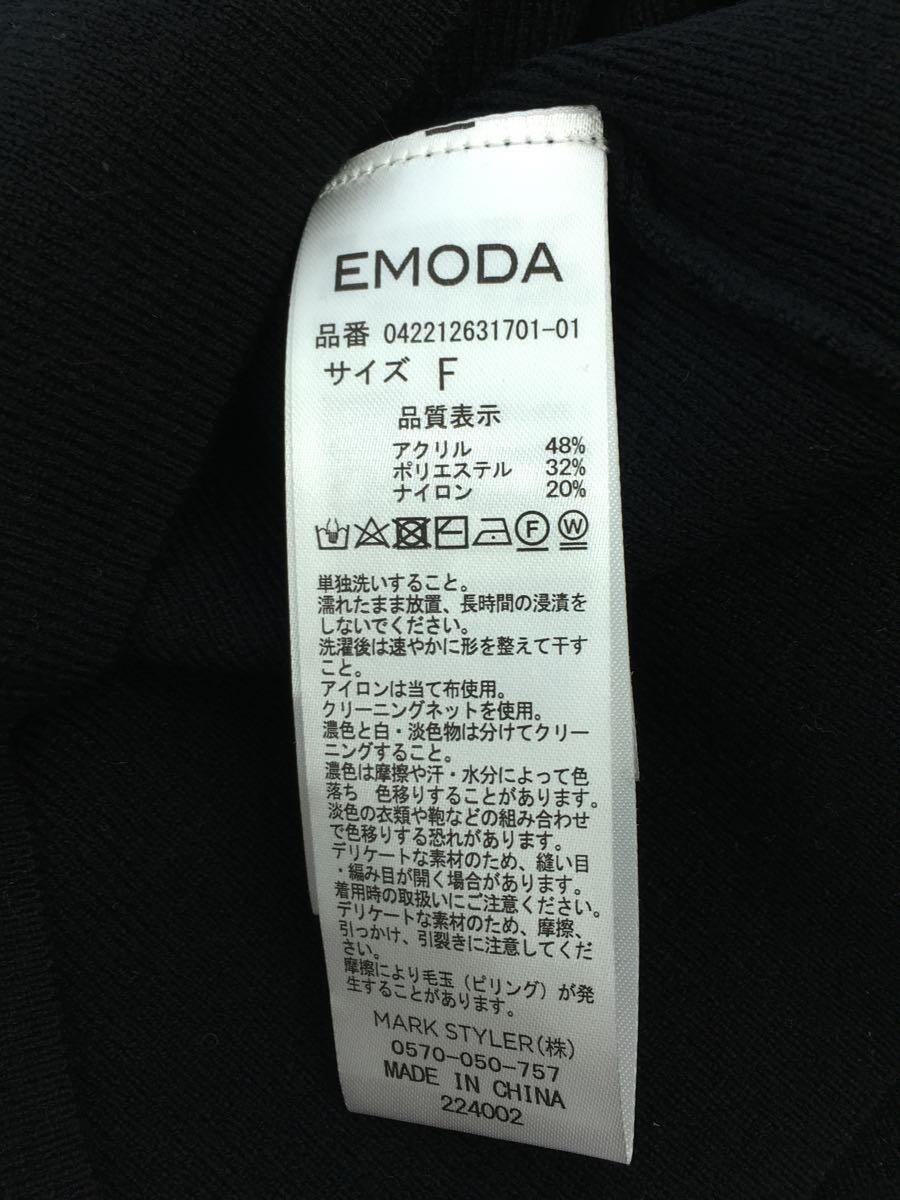 EMODA◆22AW/スクエア/ニット/セーター(薄手/FREE/アクリル/BLK/無地/012212631701-01_画像4