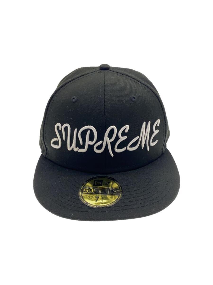 Supreme◆23SS/script/キャップ/7 3/8/ポリエステル/BLK/メンズ