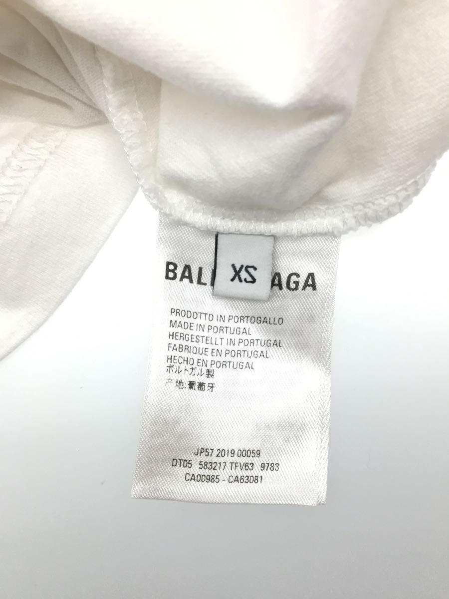 BALENCIAGA◆ペンキロゴ/Tシャツ/XS/コットン/WHT/583217_画像4