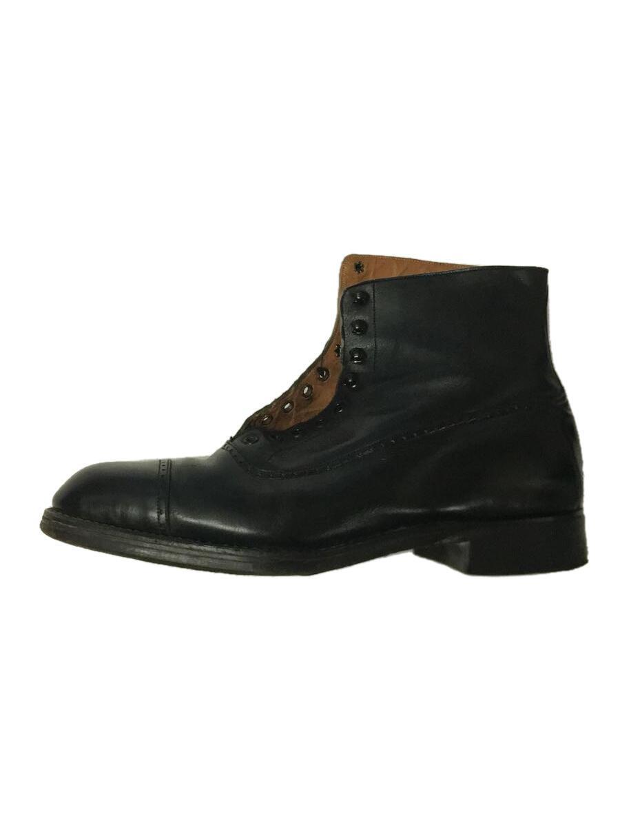 Vintage/30s~/ race up boots /SIZE:9/ black / leather 