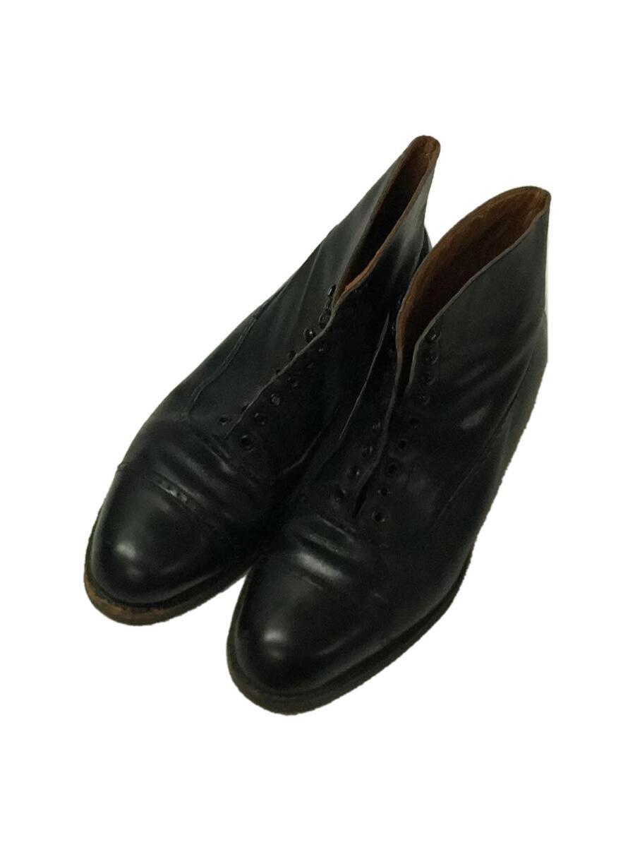 Vintage/30s~/ race up boots /SIZE:9/ black / leather 