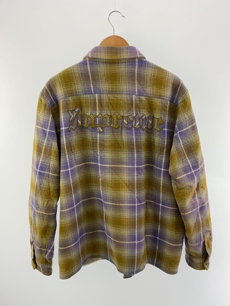 Supreme◆22AW/Shearling Lined Flannel Shirt/長袖シャツ/L/コットン/ヨゴレ有_画像2