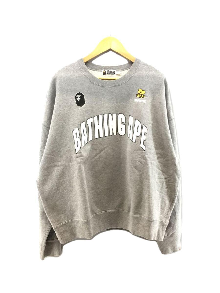 宅送] A BATHING APE◇BUSY WORKS COLLEGE CREWNECK/スウェット/L