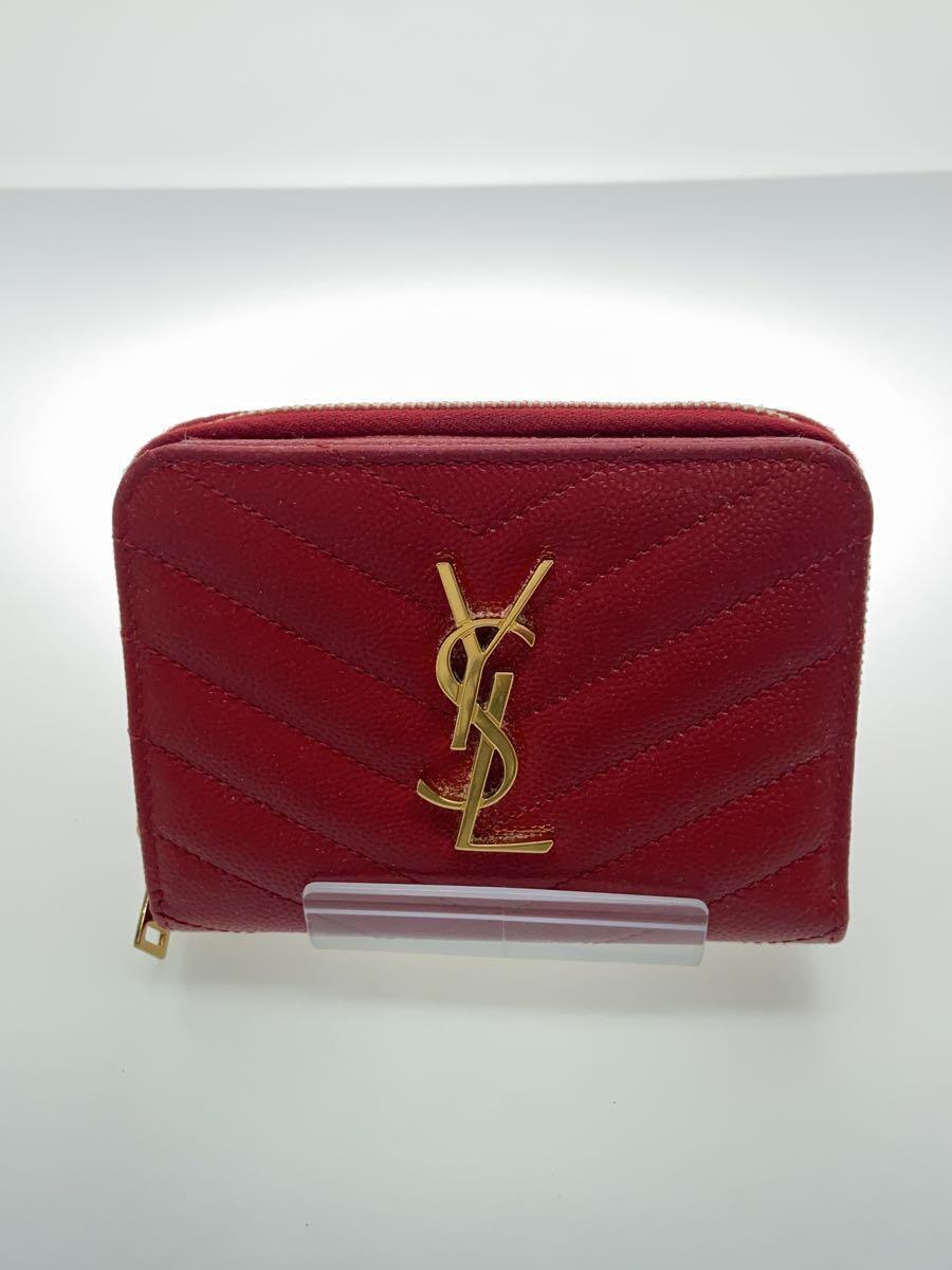 YVES SAINT LAURENT◆2つ折り財布/-/RED/レディース/403723