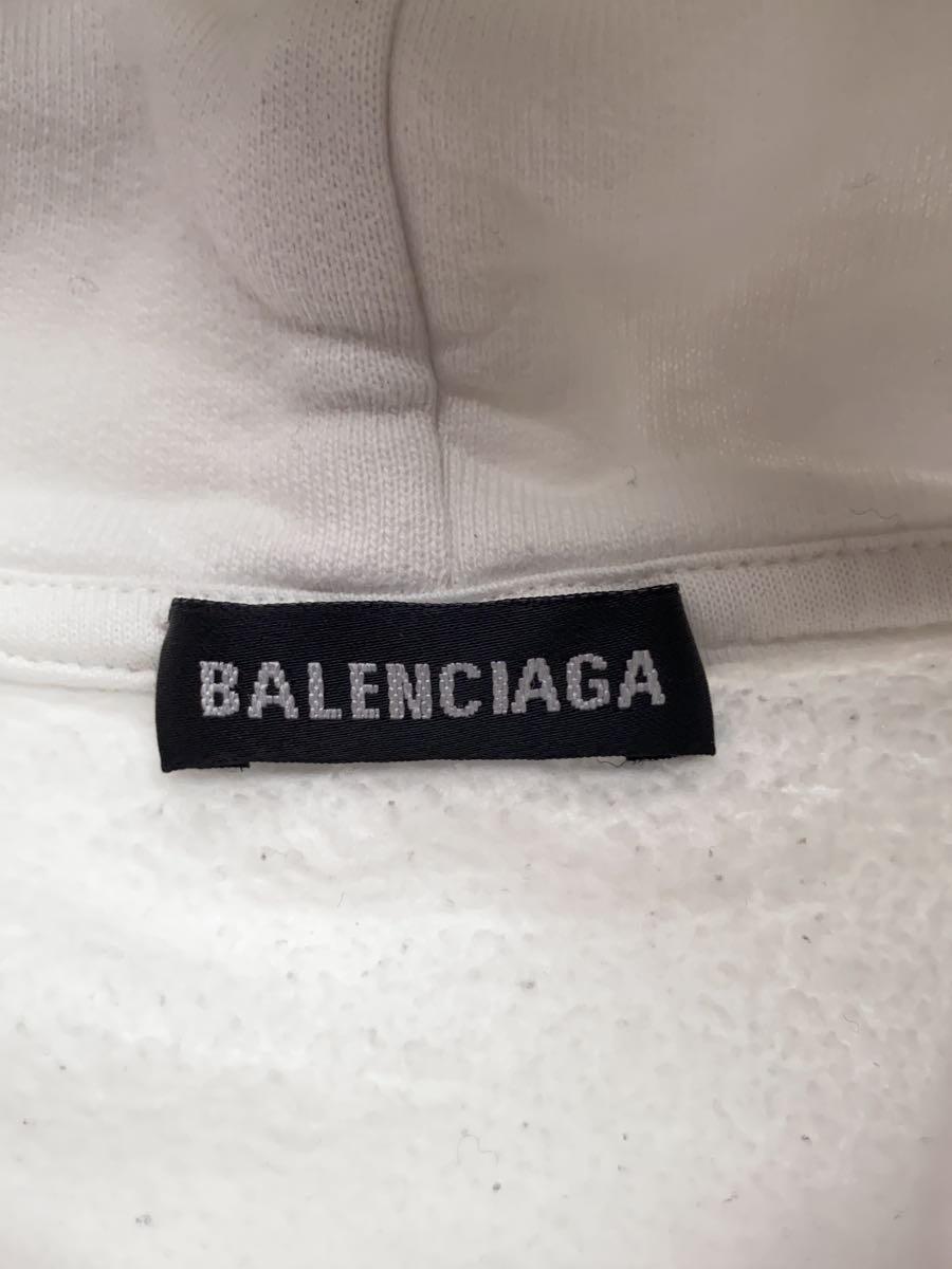 BALENCIAGA◆POLITICAL CAMPAIGN LOGO HOODIE/パーカー/US6/コットン/WHT/558143_画像3