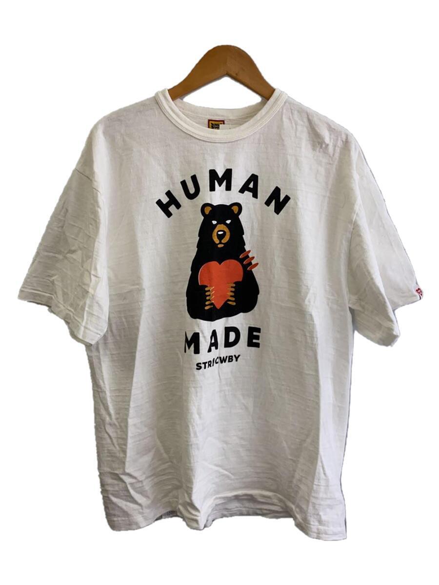 HUMAN MADE◆Tシャツ/2L/コットン/WHT/無地