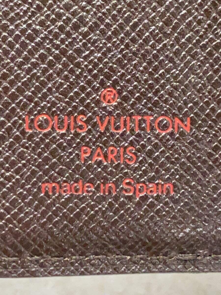 LOUIS VUITTON◆コンパクトジップ_ダミエ・エベヌ_BRW/PVC/BRW/総柄/メンズ_画像3