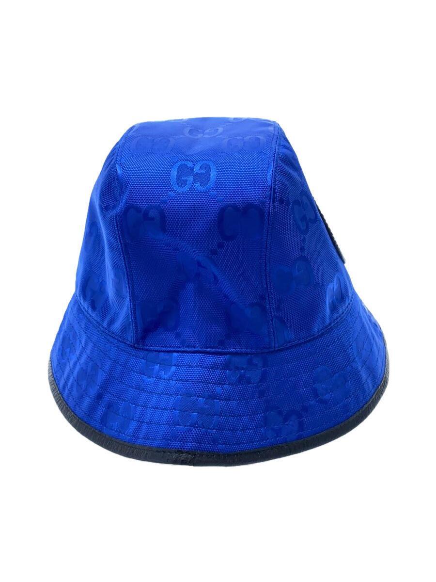 GUCCI◆Off The Grid Bucket Hat/ハット/L/ナイロン/BLU/総柄/メンズ_画像1