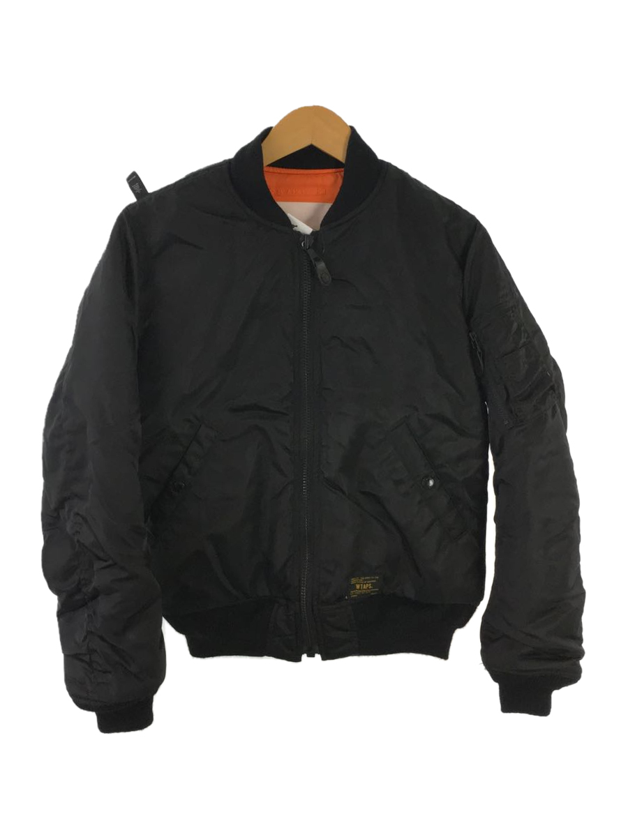 WTAPS◆14AW/MA-1/BOMBER/フライトジャケット/S/ナイロン/BLK/142GWDT-JKM04
