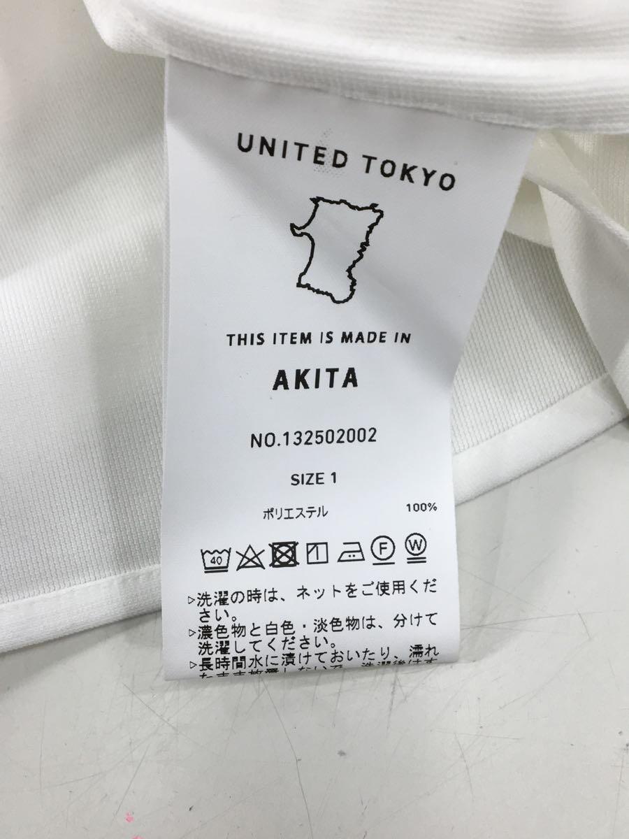 UNITED TOKYO◆ノーカラーS/Sシャツ/1/ポリエステル/WHT/無地/132502002_画像4