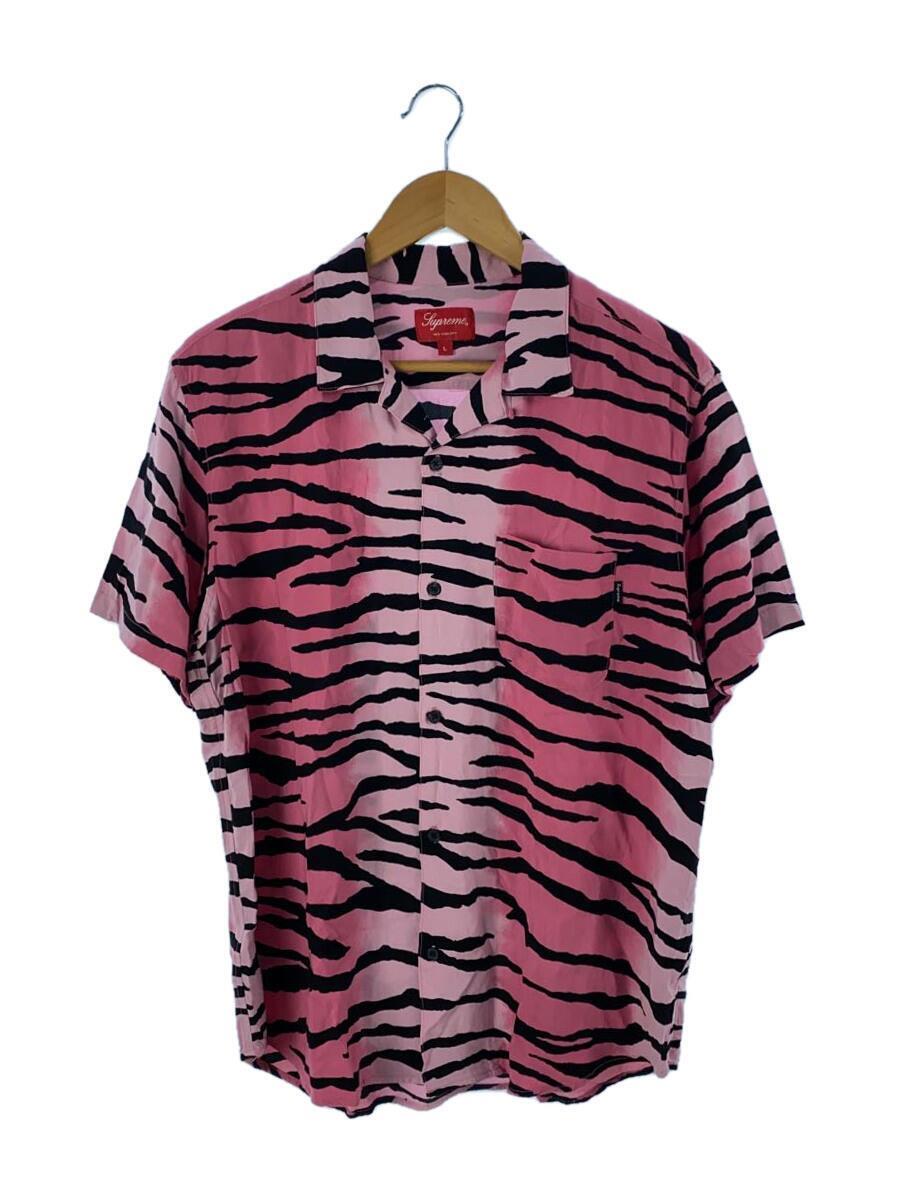 Supreme◆18SS/Tiger Stripe Rayon Shirt/L/レーヨン/ピンク/アニマル