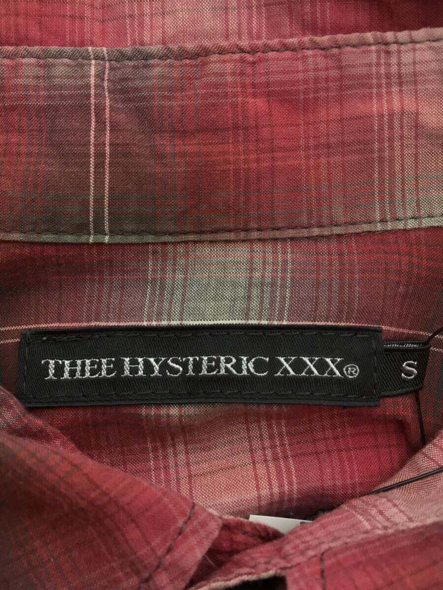 THEE HYSTERIC XXX◆長袖シャツ/S/コットン/レッド/チェック/0603AH01/ジィヒステリックトリプルエックス_画像3