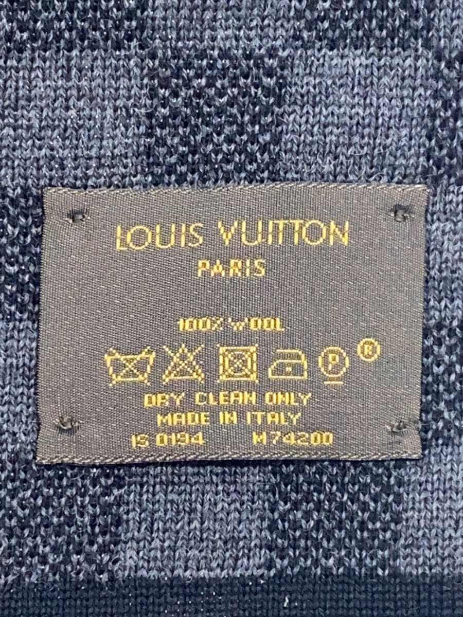 LOUIS VUITTON◆マフラー/ウール/ブラック/チェック/メンズ_画像2