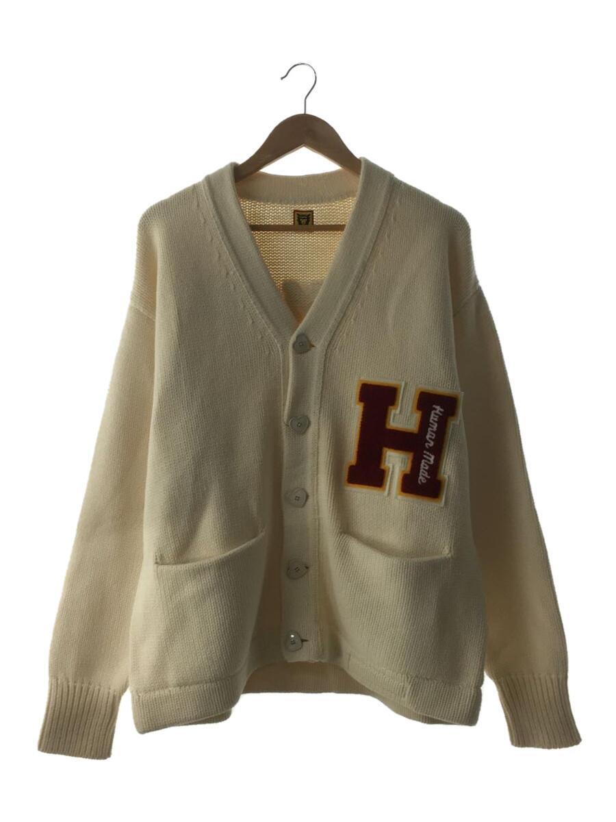 HUMAN MADE◆カーディガン(厚手)/XL/コットン/CRM/LOW GAUGE KNIT CARDIGAN