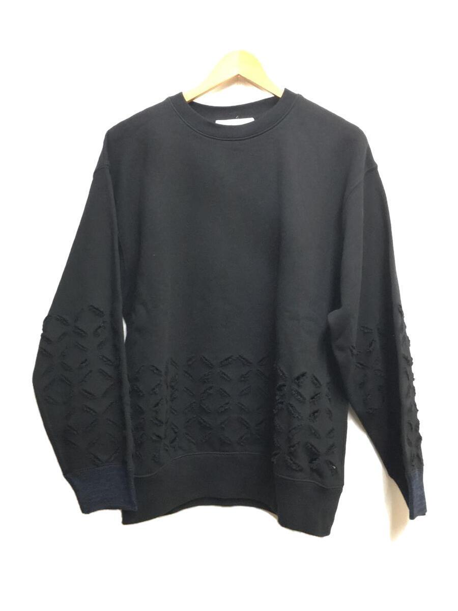 TOGA VIRILIS TOGA ARCHIVES◆22SS/KNIT RIB SWEATSHIRT/スウェット/46/コットン/BLK/TV21-JL334_画像1