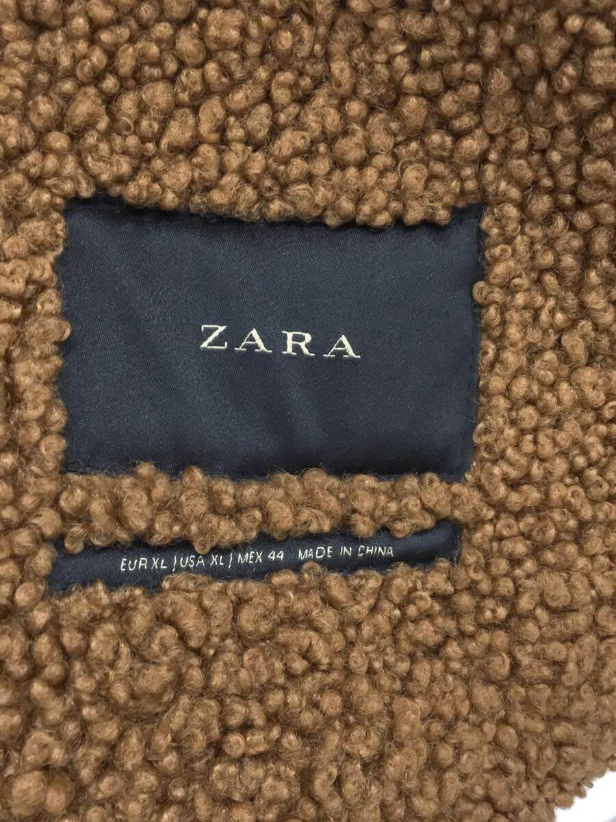 ZARA◆レザージャケット・ブルゾン/ムートンJKT/-/レザー/BRW_画像3