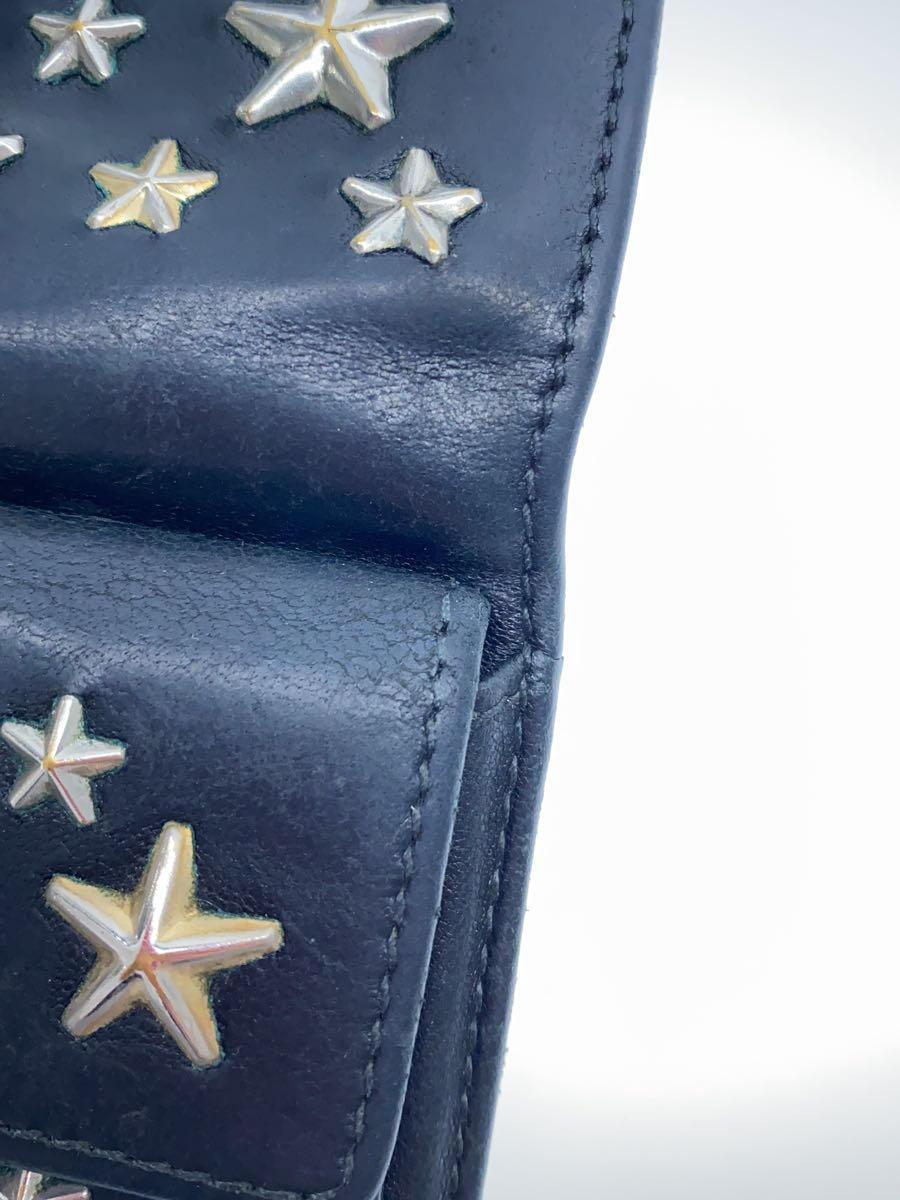 JIMMY CHOO* Star studs /3. folding purse / leather /BLK/ men's 