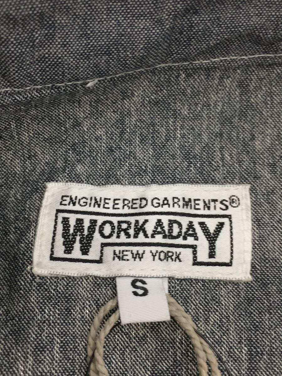 Engineered Garments◆WORKADAY/スモックプルオーバー/長袖シャツ/S/コットン/IDG/無地/シャンブレー_画像3