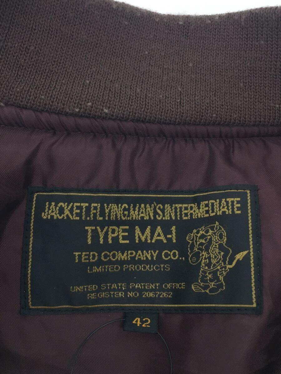 TED MAN(TED COMPANY)◆MA-1フライトジャケット/42/ポリエステル/BRD/無地_画像3