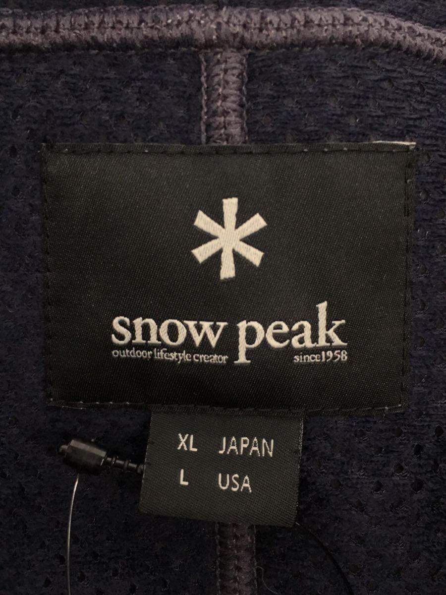 snow peak◆フリースジャケット/XL/ポリエステル/ネイビー/グレー/パーカー/ボア_画像3