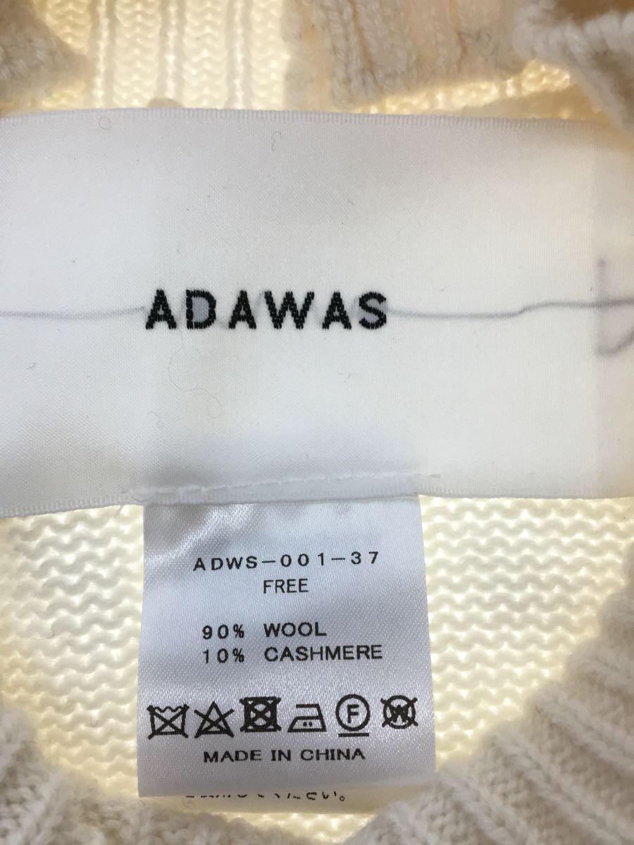 ADAWAS◆セーター(薄手)/FREE/ウール/アイボリー/ADWS-001-37_画像3