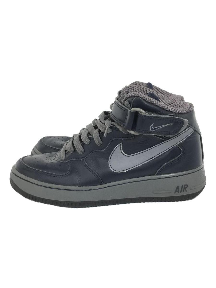 NIKE◆ハイカットスニーカー/26cm/NVY/レザー/001101