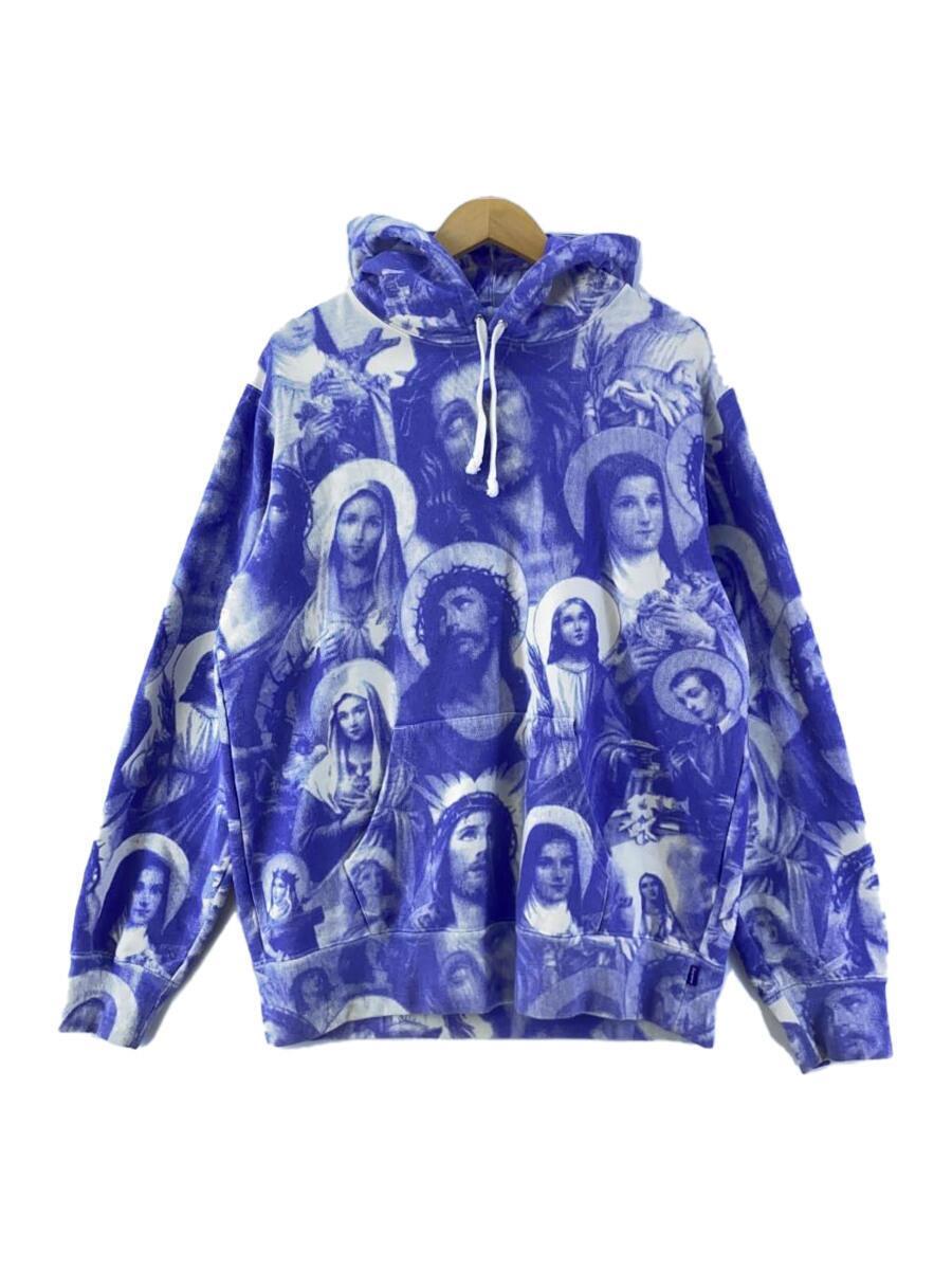 Supreme◆18AW/Jesus and Mary Hooded Sweatshirt/L/コットン/パープル/総柄_画像1