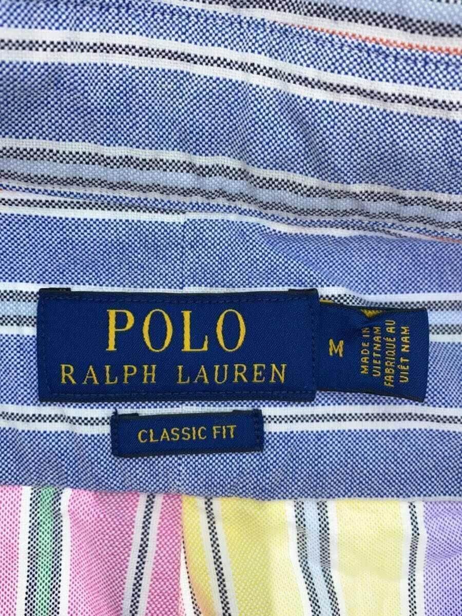 POLO RALPH LAUREN◆半袖シャツ/M/コットン/マルチカラー/ストライプ_画像3