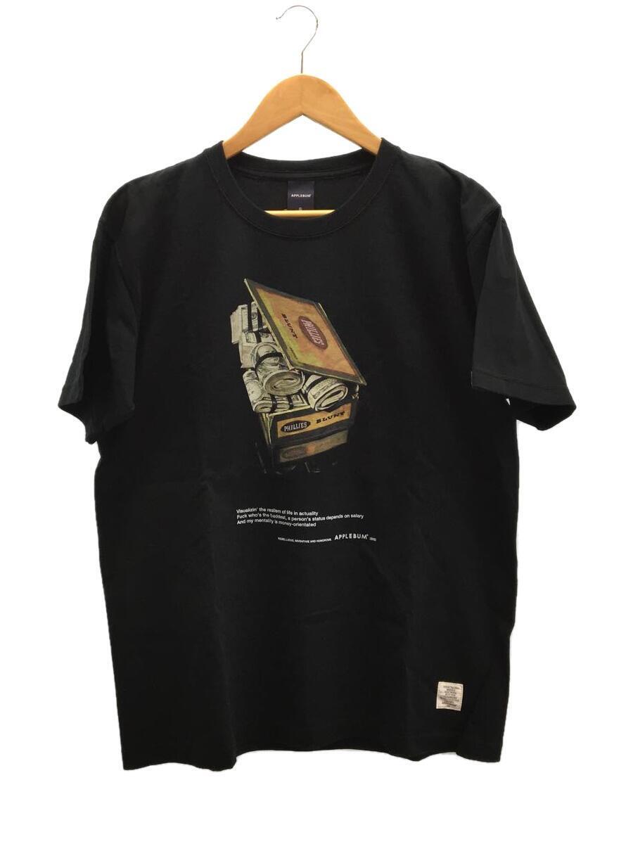 APPLEBUM◆Tシャツ/L/コットン/BLK/無地_画像1