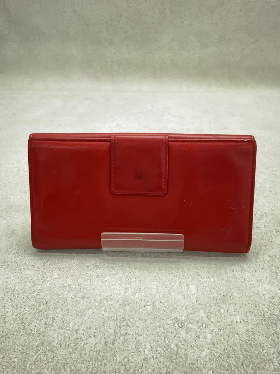 BVLGARI◇長財布/レザー/レッド/無地/レディース/使用感有 - 長 BVLGARI◇長財布/レザー/レッド/無地/レディース/使用感有 - 長