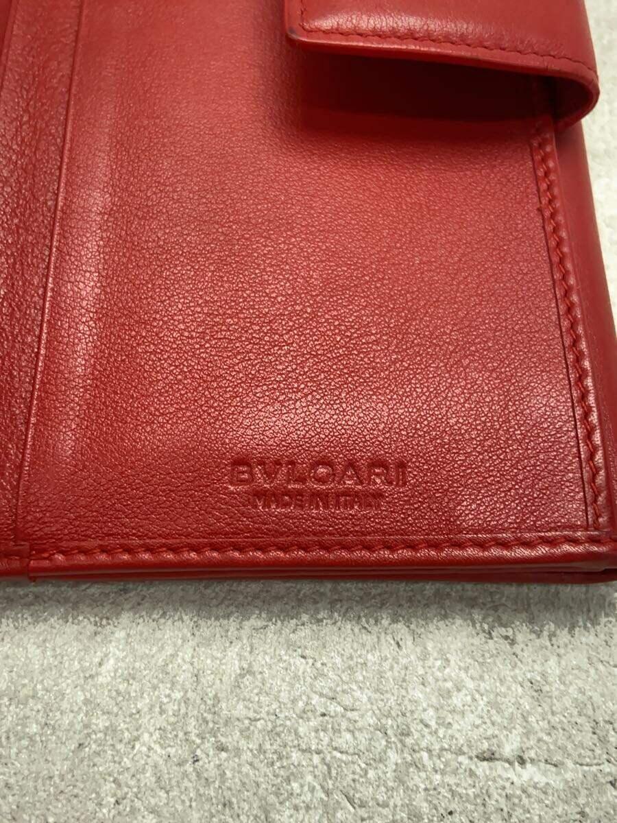 BVLGARI◇長財布/レザー/レッド/無地/レディース/使用感有 - 長 BVLGARI◇長財布/レザー/レッド/無地/レディース/使用感有 - 長