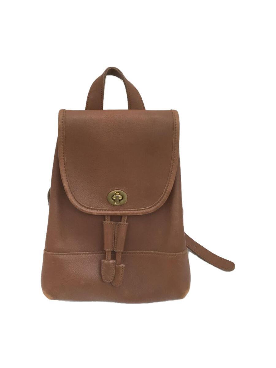 COACH◇リュック/9960レザー/BRW/無地/コーチ/角・その他含めスレ有り
