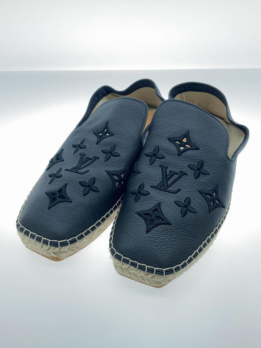 LOUIS VUITTON◆エスパドリーユ/UK8/BLK/レザー/22SS/CL0232_画像2