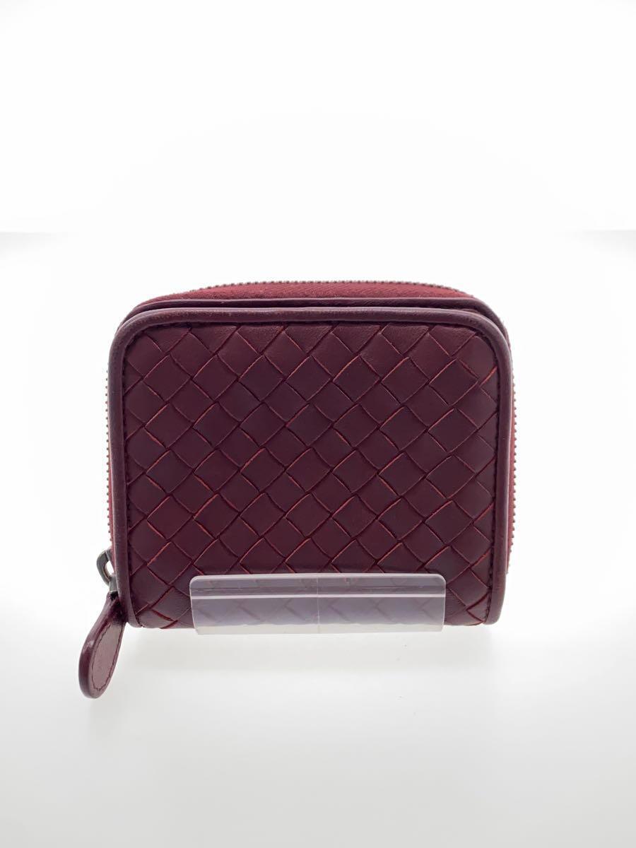 BOTTEGA VENETA◆2つ折り財布/レザー/ボルドー/レディース