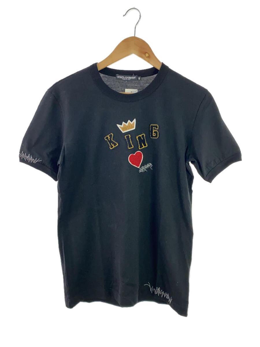 DOLCE&GABBANA◆Tシャツ/46/コットン/BLK/G8HV0Z