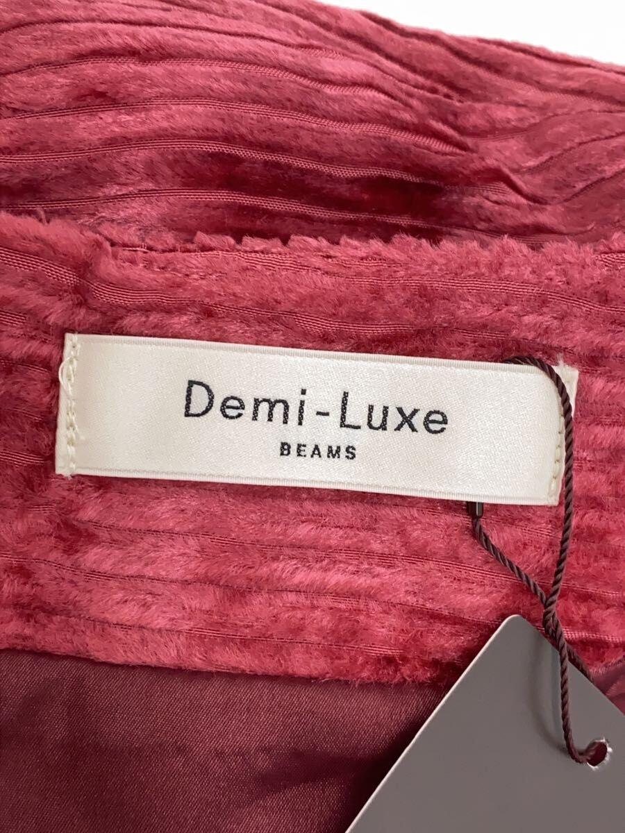 Demi-Luxe BEAMS◆ロングスカート/36/レーヨン/RED/19AW/タグ付き/ストライプベロアタイトスカート_画像4