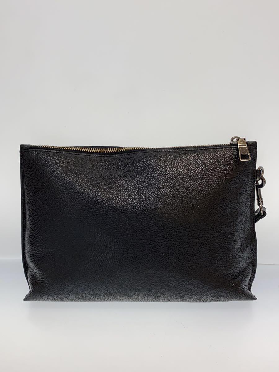 COACH* second bag / leather /BLK/ plain 