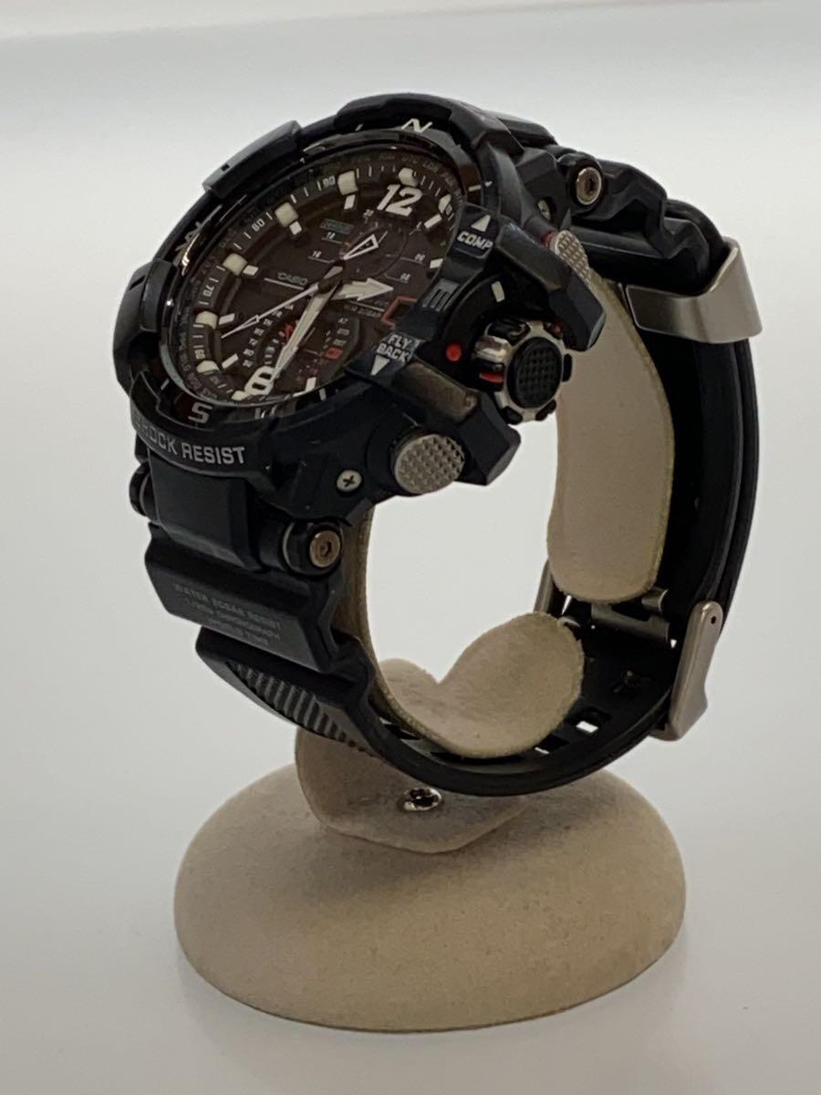 CASIO◆G-SHOCK/スカイコックピット/ソーラー腕時計/デジアナ/ラバー/BLK/BLK/GW-A1100_画像2