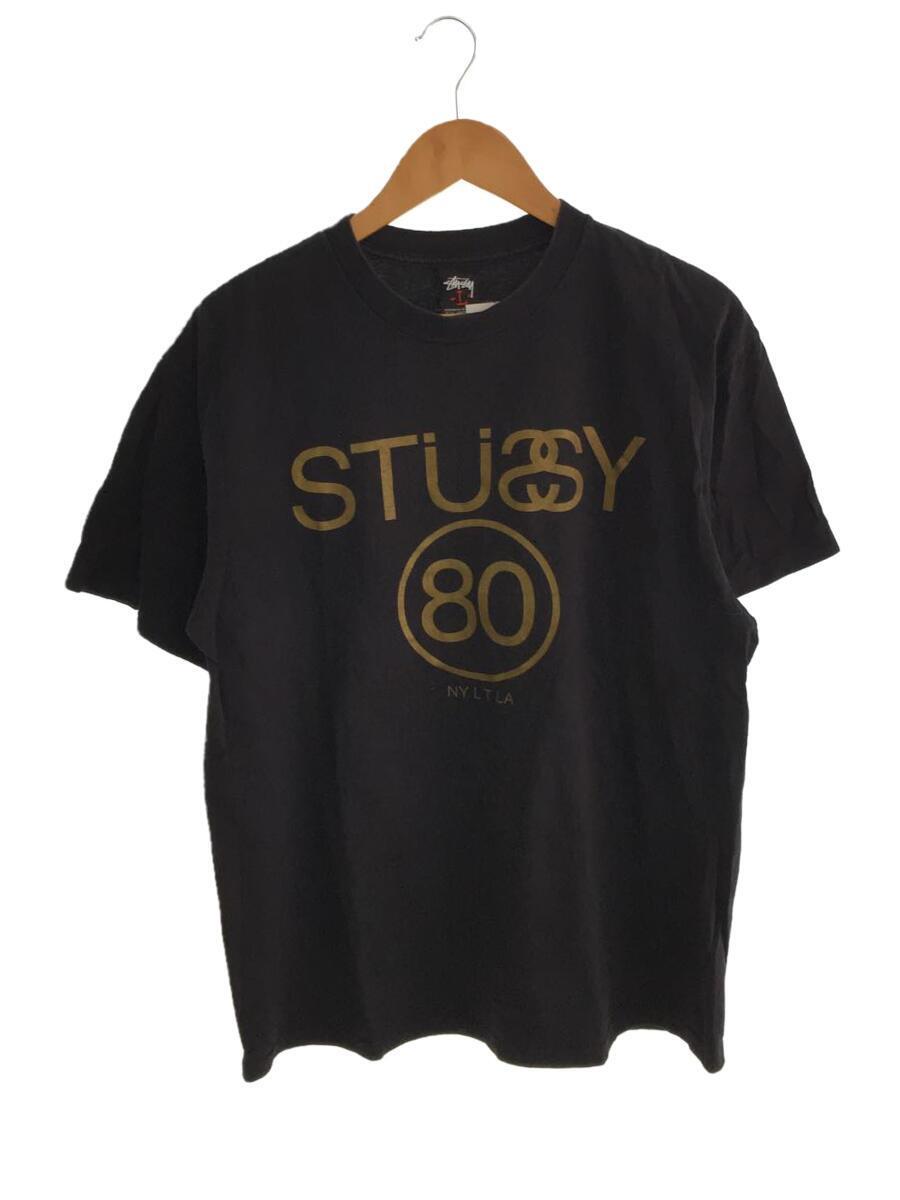 STUSSY◆80/Tシャツ/L/コットン/BLK_画像1