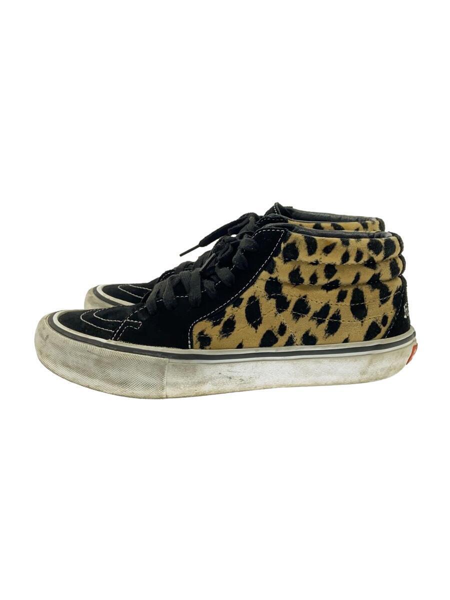 VANS◆Velvet Leopard Sk8-Mid Pro/ハイカットスニーカー/26cm/BLK